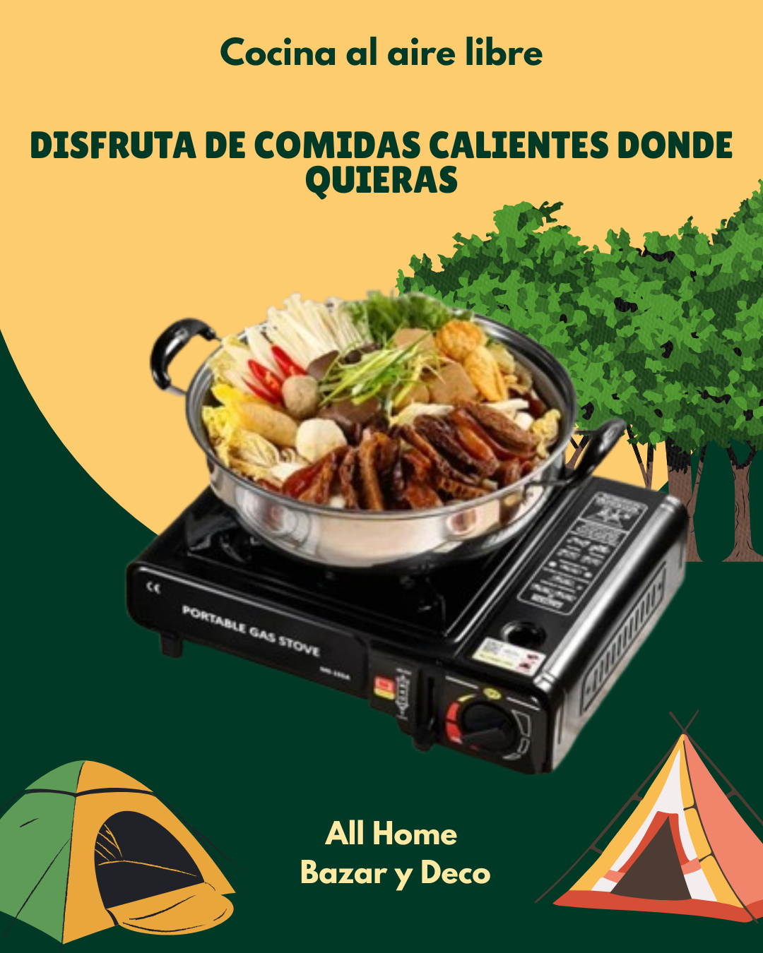 ✨ Cocina a Gas Portátil ¡Lista para el Camping!