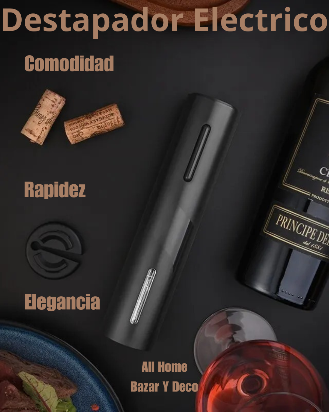 Destapador eléctrico de vinos