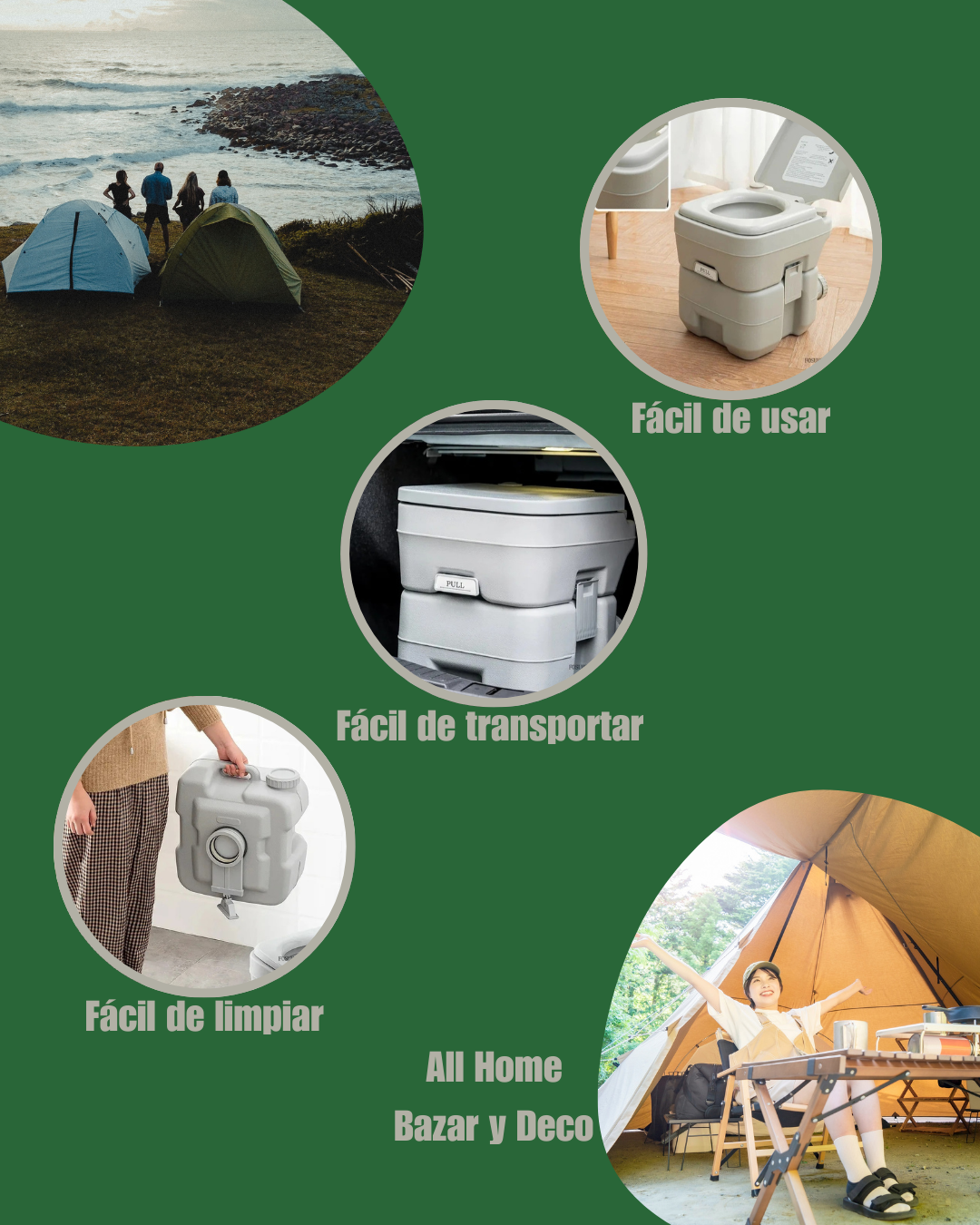 Inodoro Portátil Tanque con Capacidad