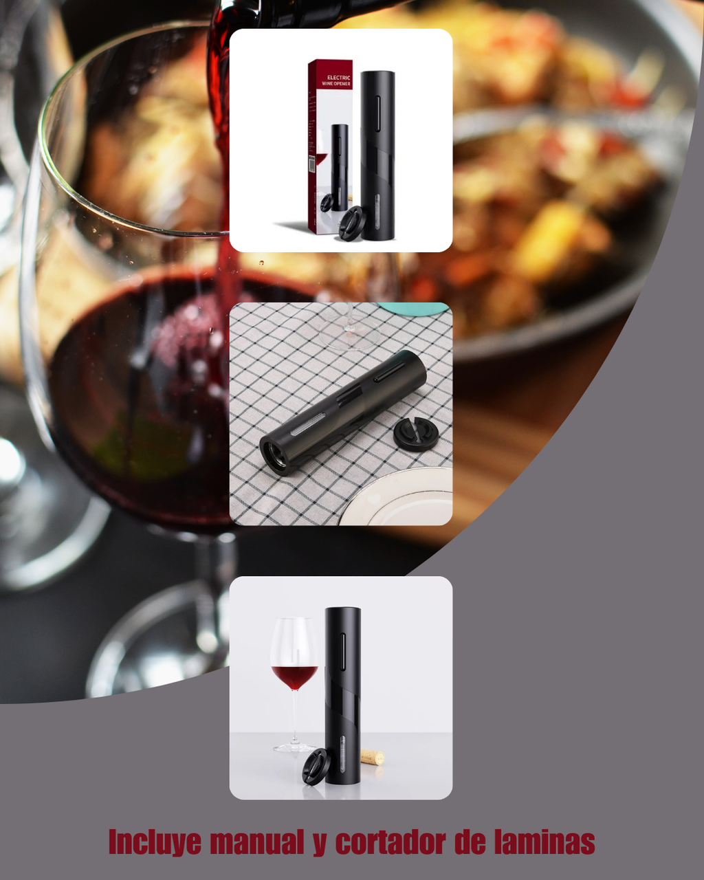 Destapador eléctrico de vinos