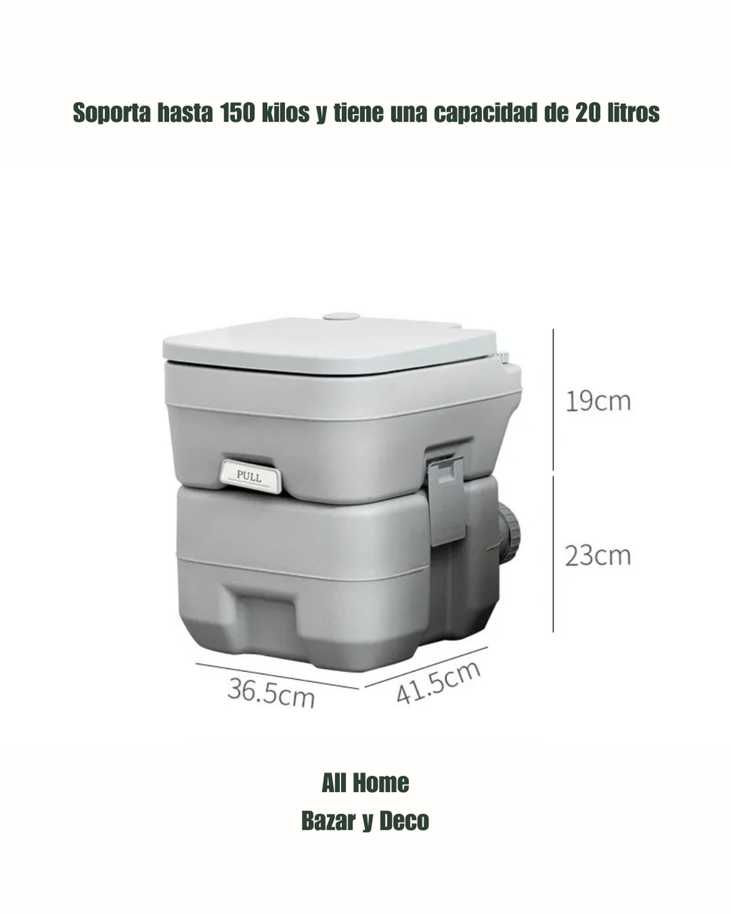 Inodoro Portátil Tanque con Capacidad