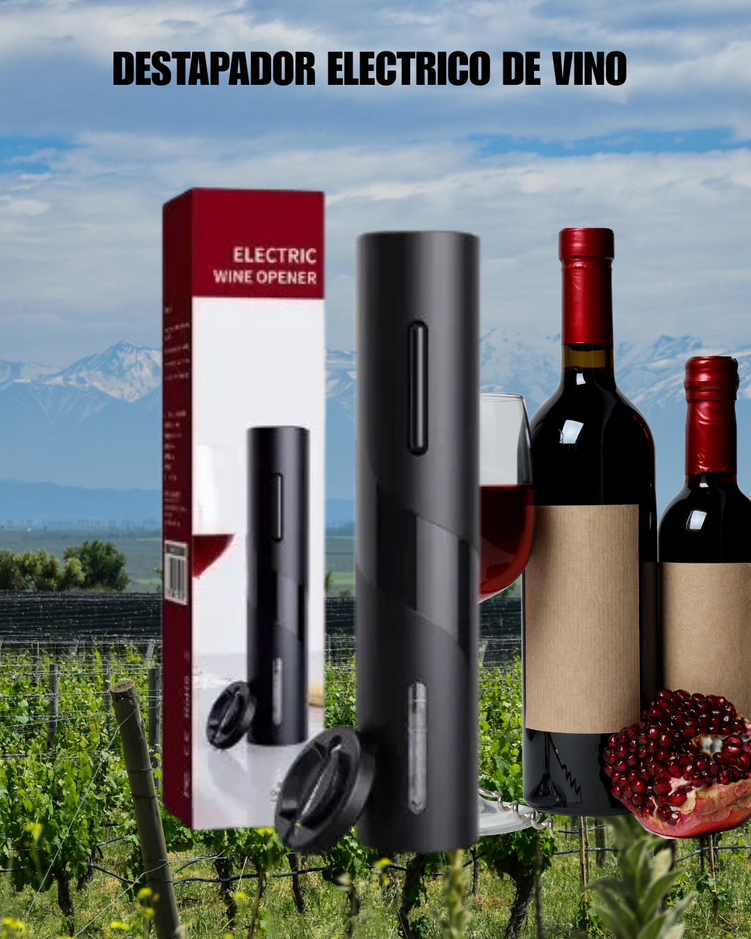 Destapador eléctrico de vinos