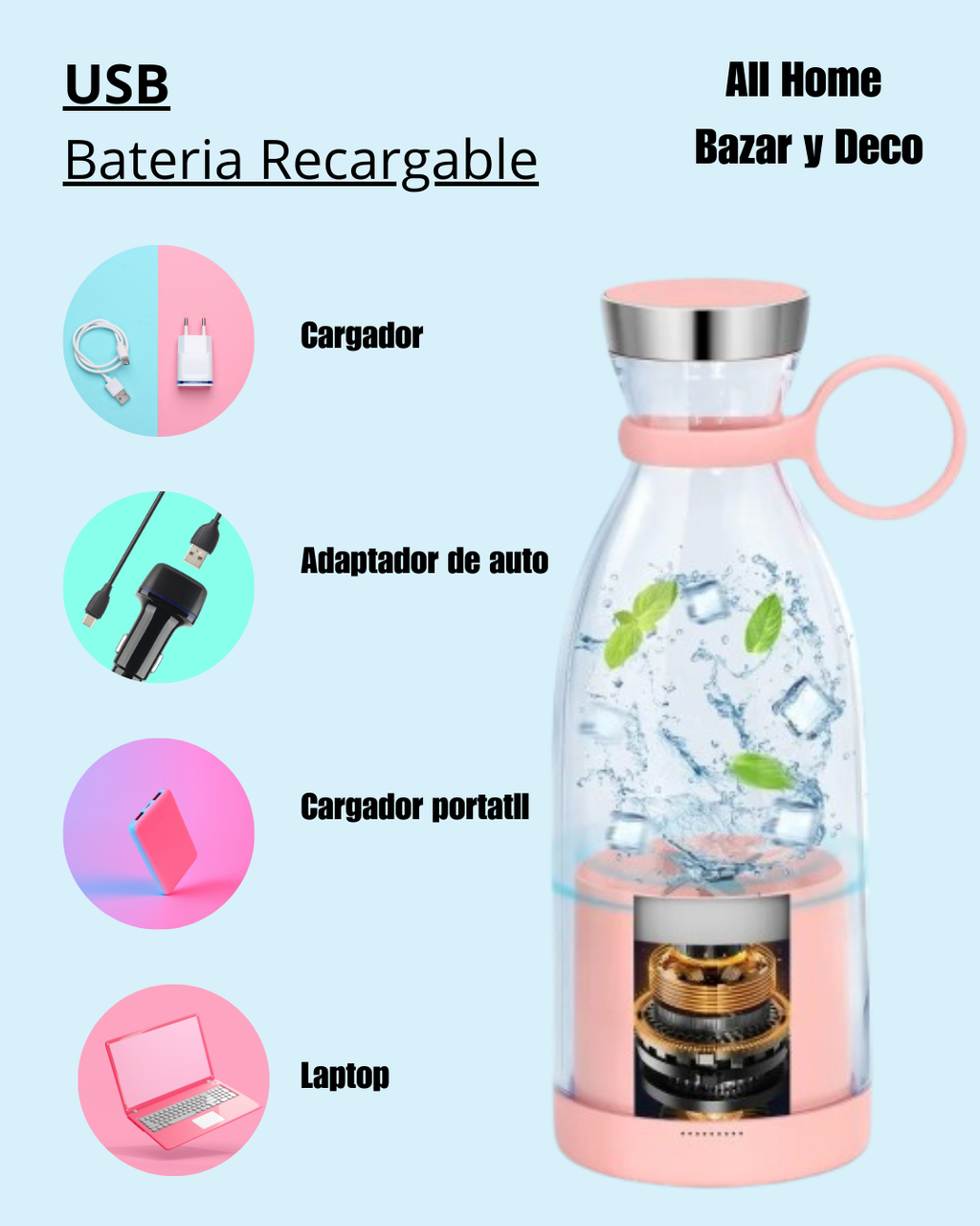 Botella Licuadora Portátil